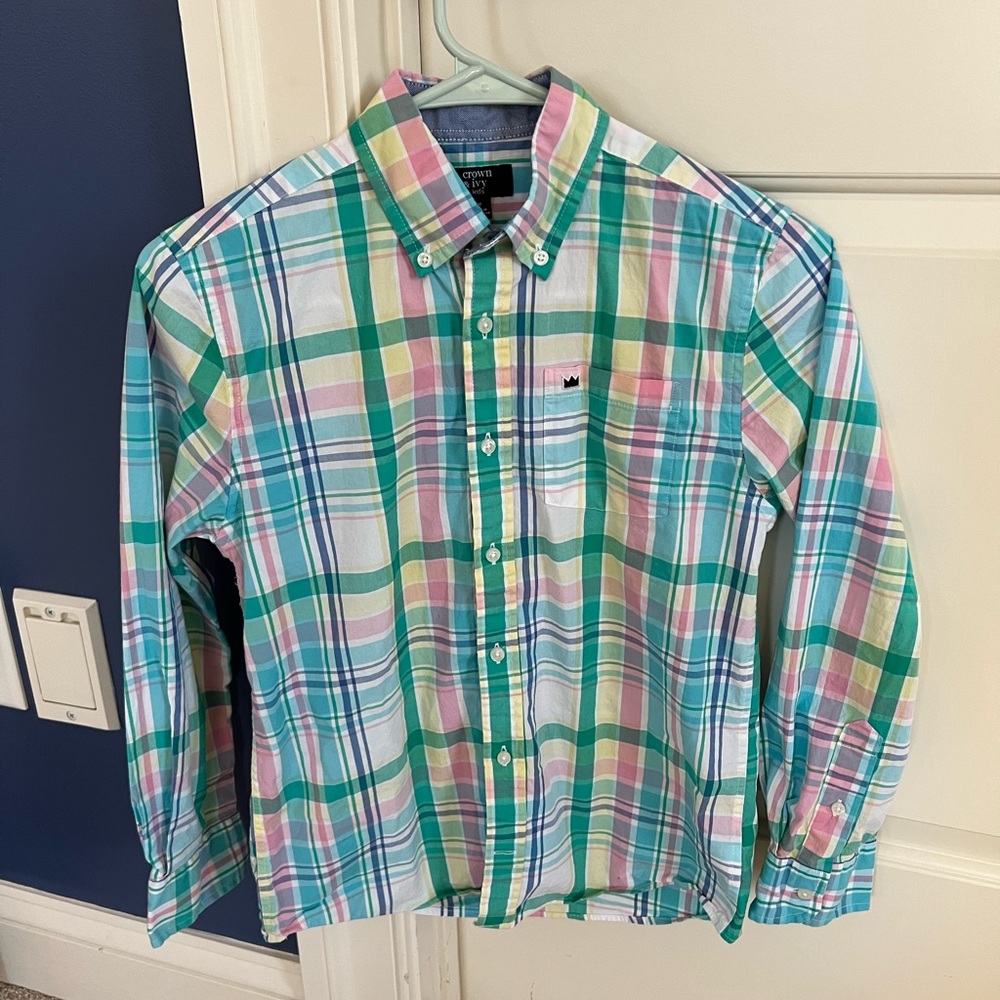 Boys crown and ivy dress shirt medium